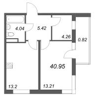 1 ккв № 5-61 Корп.: 9.5 , Секция 3  в ЖК Новая история