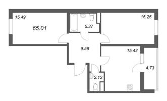 3 ккв (Евро) № 102 Корп.: 8.1 , Секция 3  в ЖК Новая история