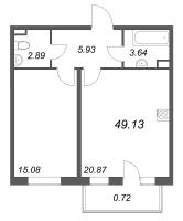 1 ккв № 5-50 Корп.: 9.5 , Секция 3  в ЖК Новая история
