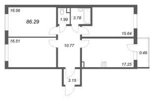 3 ккв № 5-28 Корп.: 9.5 , Секция 2  в ЖК Новая история