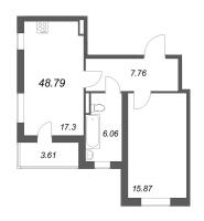 2 ккв (Евро) № 58 Корп.: 8.2 , Секция 3  в ЖК Новая история
