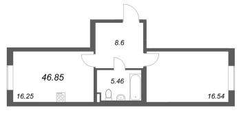 1 ккв № 6-6 Корп.: 9.6 , Секция 1  в ЖК Новая история