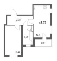 2 ккв (Евро) № 58 Корп.: 8.1 , Секция 3  в ЖК Новая история