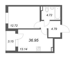 1 ккв № 27 Корп.: 1 , Секция 3  в ЖК Новая история