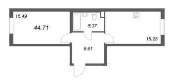2 ккв (Евро) № 38 Корп.: 8.1 , Секция 3  в ЖК Новая история