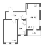 2 ккв (Евро) № 92 Корп.: 8.1 , Секция 3  в ЖК Новая история