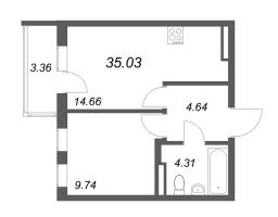 1 ккв № 85 Корп.: 1 , Секция 2  в ЖК Новая история