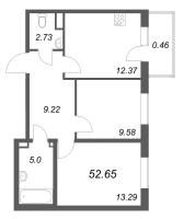 2 ккв № 5-30 Корп.: 9.5 , Секция 2  в ЖК Новая история