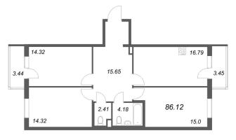 4 ккв (Евро) № 108 Корп.: 8.2 , Секция 2  в ЖК Новая история