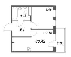 1 ккв № 81 Корп.: 8.1 , Секция 1  в ЖК Новая история