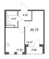 1 ккв № 4-37 Корп.: 9.4 , Секция 1  в ЖК Новая история