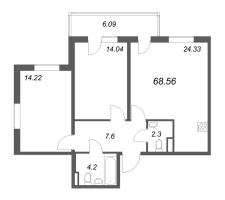 3 ккв (Евро) № 99 Корп.: 8.2 , Секция 3  в ЖК Новая история