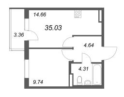 1 ккв № 68 Корп.: 8.1 , Секция 2  в ЖК Новая история