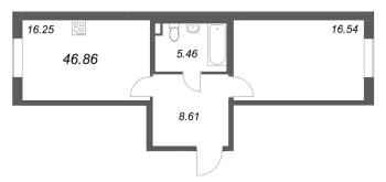 1 ккв № 6-48 Корп.: 9.6 , Секция 3  в ЖК Новая история
