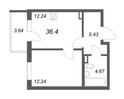 1 ккв № 28 Корп.: 2 , Секция 2  в ЖК Новая история