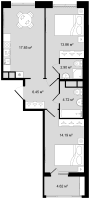 3 ккв (Евро) № 133 Корп.: 1 , Секция 3  в ЖК Новгородская 8