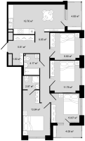 5 ккв (Евро) № 160 Корп.: 1 , Секция 4  в ЖК Новгородская 8