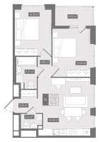 3 ккв (Евро) № 6 Корп.: 1 , Секция 1  в ЖК Новгородская 8