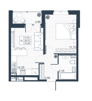 1 ккв № 104 Корп.: 18 , Секция 2  в ЖК Ново-Антропшино