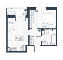 1 ккв № 191 Корп.: 18 , Секция 2  в ЖК Ново-Антропшино