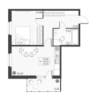 1 ккв № 7 Корп.: 4.1 , Секция 1  в ЖК Ново-Антропшино