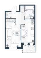 1 ккв № 16 Корп.: 18 , Секция 1  в ЖК Ново-Антропшино