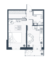 1 ккв № 192 Корп.: 19 , Секция 2  в ЖК Ново-Антропшино