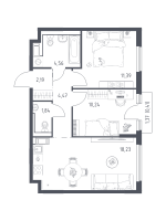 3 ккв (Евро) № 331 Корп.: 31 , Секция 5  в ЖК Новое Колпино