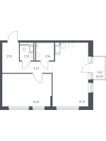 2 ккв (Евро) № 63 Корп.: 35.2 , Секция 1  в ЖК Новое Колпино