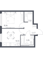 1 ккв № 394 Корп.: 37 , Секция 5  в ЖК Новое Колпино