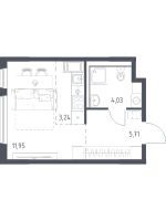 Студия № 255 Корп.: 31 , Секция 4  в ЖК Новое Колпино