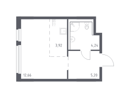 Студия № 387 Корп.: 33 , Секция 5  в ЖК Новое Колпино