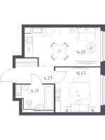 1 ккв № 360 Корп.: 37 , Секция 4  в ЖК Новое Колпино
