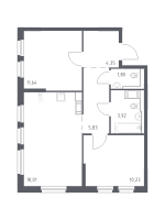 3 ккв (Евро) № 118 Корп.: 33 , Секция 1  в ЖК Новое Колпино