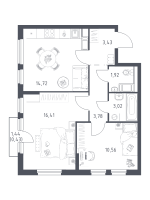 2 ккв № 535 Корп.: 37 , Секция 5  в ЖК Новое Колпино