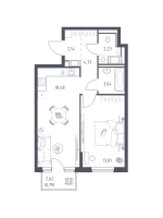 2 ккв (Евро) № 76 Корп.: 35.2 , Секция 1  в ЖК Новое Колпино
