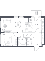3 ккв (Евро) № 48 Корп.: 31 , Секция 1  в ЖК Новое Колпино