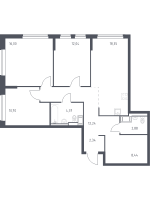 4 ккв (Евро) № 117 Корп.: 35.2 , Секция 1  в ЖК Новое Колпино