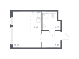 Студия № 502 Корп.: 33 , Секция 5  в ЖК Новое Колпино