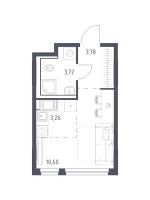 Студия № 65 Корп.: 31 , Секция 2  в ЖК Новое Колпино