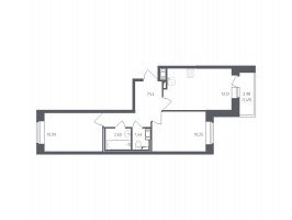 2 ккв № 35 Корп.: 36 , Секция 1  в ЖК Новое Колпино