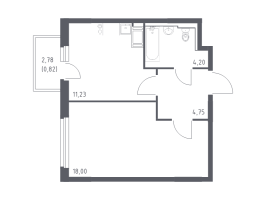 1 ккв № 449 Корп.: 33 , Секция 5  в ЖК Новое Колпино