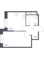 1 ккв № 94 Корп.: 39 , Секция 2  в ЖК Новое Колпино