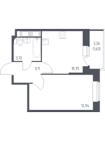 1 ккв № 613 Корп.: 39 , Секция 7  в ЖК Новое Колпино