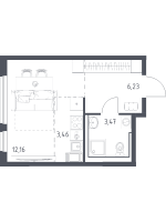Студия № 312 Корп.: 31 , Секция 5  в ЖК Новое Колпино