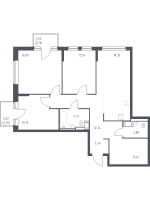 4 ккв (Евро) № 45 Корп.: 35.2 , Секция 1  в ЖК Новое Колпино