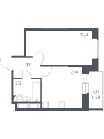 1 ккв № 688 Корп.: 39 , Секция 8  в ЖК Новое Колпино