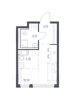 Студия № 117 Корп.: 31 , Секция 3  в ЖК Новое Колпино