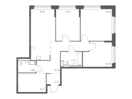 4 ккв (Евро) № 10 Корп.: 35.1 , Секция 1  в ЖК Новое Колпино