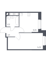 1 ккв № 499 Корп.: 39 , Секция 7  в ЖК Новое Колпино